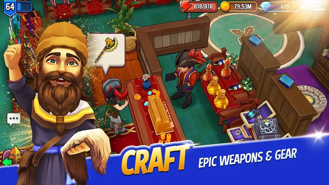 Download Shop Titans: RPG Idle Tycoon MOD [Unlimited money/gems] + MOD [Menu] APK for Android