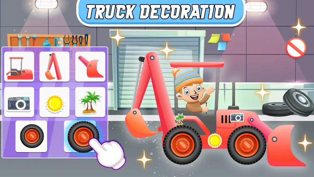 Download Kids Construction Truck Repair MOD [Unlimited money/gems] + MOD [Menu] APK for Android