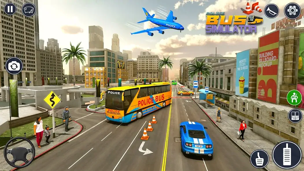 Download Police Bus Simulator Bus Games MOD [Unlimited money] + MOD [Menu] APK for Android