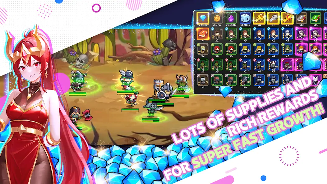 Download Rumble Knights - idle RPG MOD [Unlimited money/gems] + MOD [Menu] APK for Android
