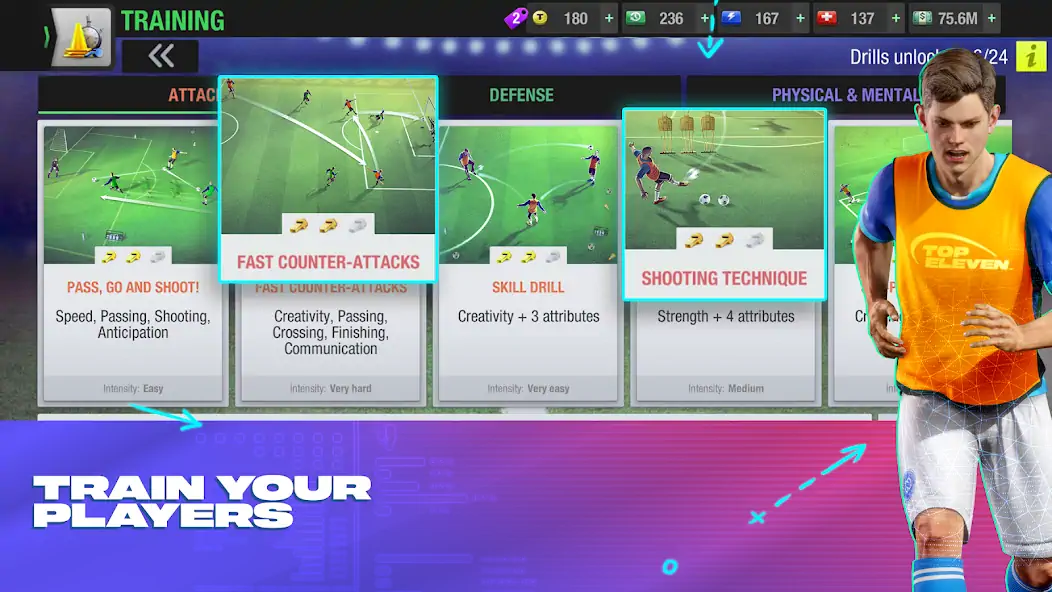 Download Top Eleven Be a Soccer Manager MOD [Unlimited money/gems] + MOD [Menu] APK for Android