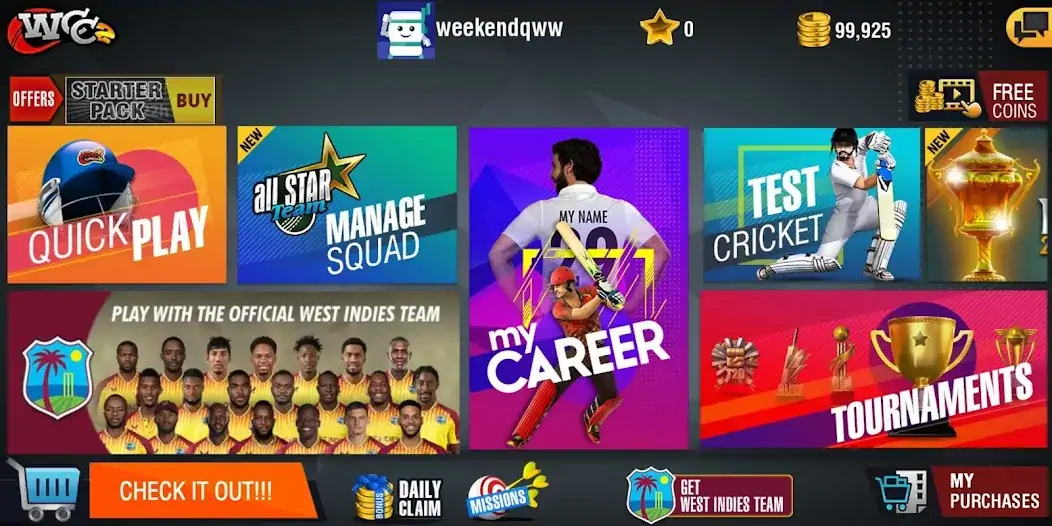Download World Cricket Championship 2 MOD [Unlimited money/coins] + MOD [Menu] APK for Android
