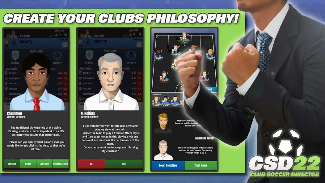 Download Club Soccer Director 2022 MOD [Unlimited money/gems] + MOD [Menu] APK for Android