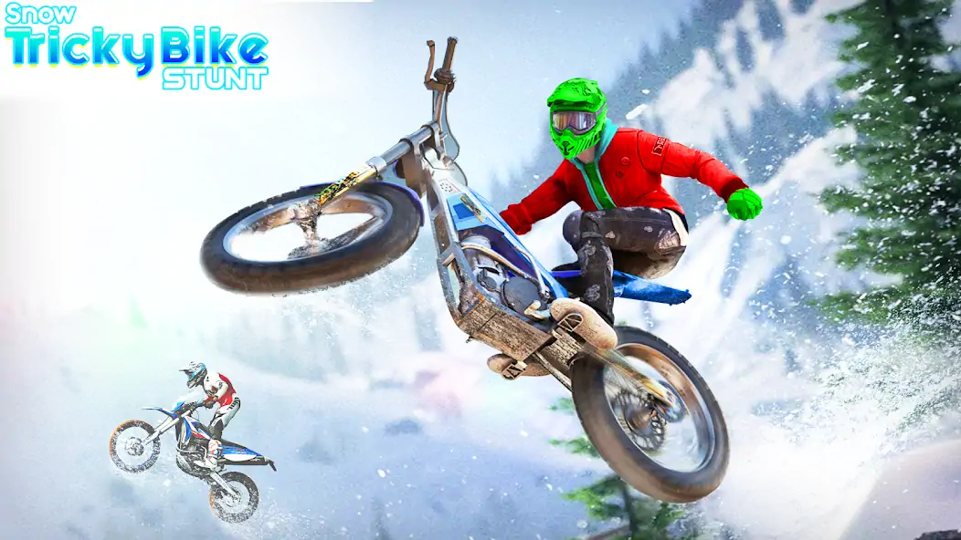 Download Snow Tricky Bike Stunt Race 3D MOD [Unlimited money/gems] + MOD [Menu] APK for Android
