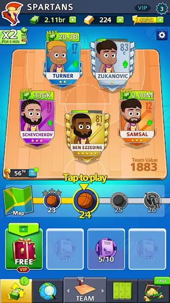 Download Idle Five Basketball tycoon MOD [Unlimited money] + MOD [Menu] APK for Android