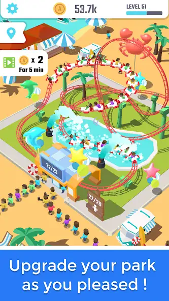 Download Idle Roller Coaster MOD [Unlimited money/gems] + MOD [Menu] APK for Android