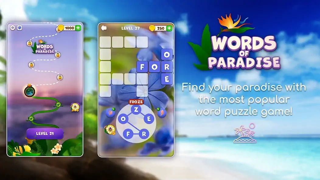 Download Words of Paradise MOD [Unlimited money/gems] + MOD [Menu] APK for Android