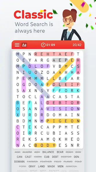 Download Word Search Colorful MOD [Unlimited money/coins] + MOD [Menu] APK for Android