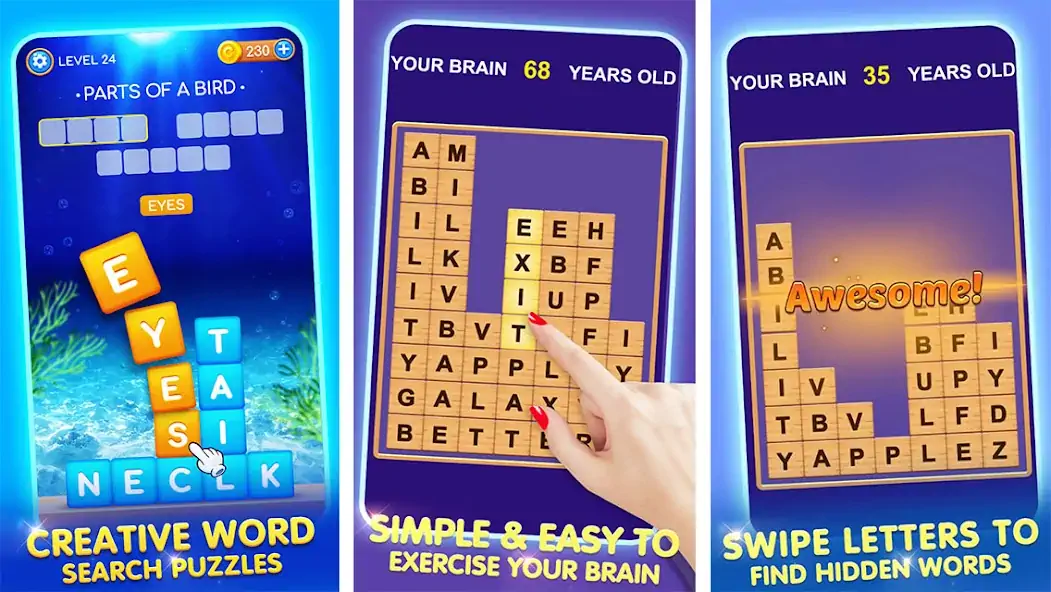 Download Word Swipe MOD [Unlimited money/coins] + MOD [Menu] APK for Android