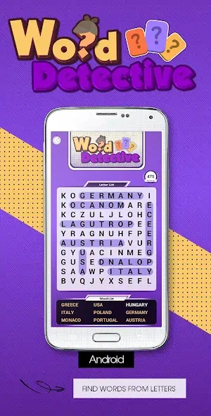 Download Word Detective Letter Search MOD [Unlimited money] + MOD [Menu] APK for Android